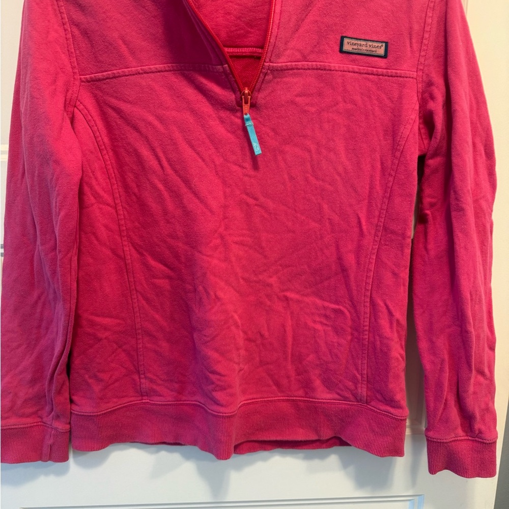 Vineyard Vines Bright Pink Half-Zip Sweater